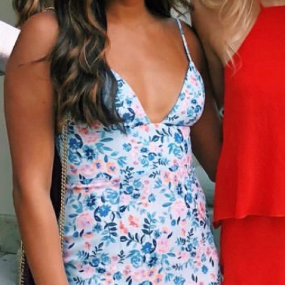 Lovers + Friends blue floral maxi dress